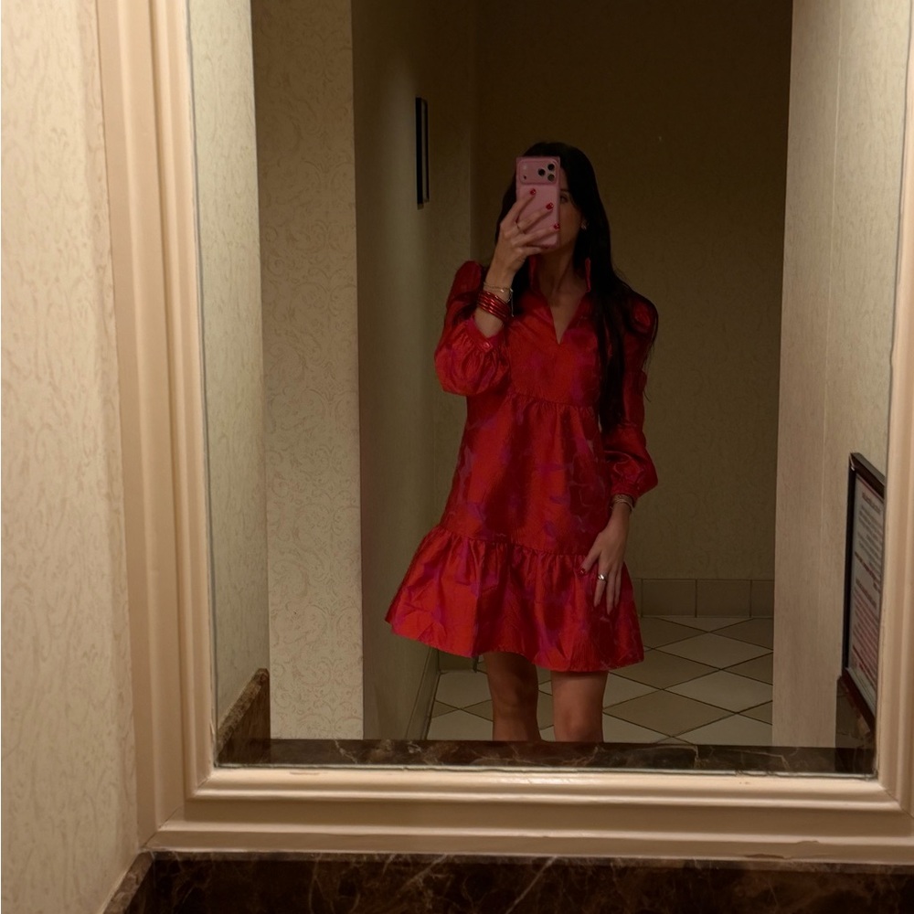 Tuckernuck Red and Pink Floral Mini Dress - Picture 5 of 6